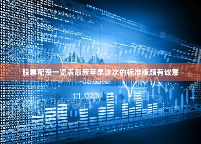 股票配资一览表最新苹果这次的标准版颇有诚意